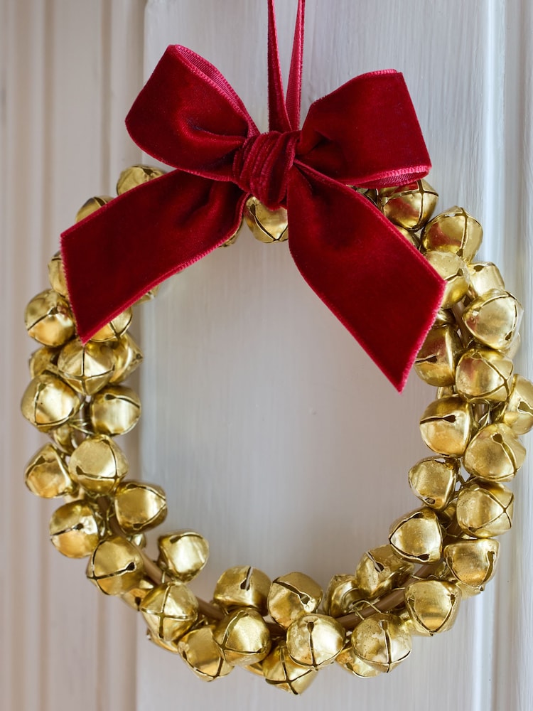 Gold Bell Christmas Wreath Bauble - Image 2 of 3