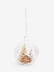 Natural Brush Tree Snowglobe Christmas Bauble - Image 1 of 3