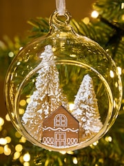 Natural Brush Tree Snowglobe Christmas Bauble - Image 3 of 3