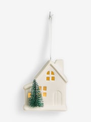 White Light Up Christmas House Bauble - Image 3 of 4