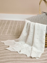 JoJo Maman Bébé White Traditional Newborn Shawl - Image 1 of 5
