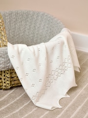 JoJo Maman Bébé White Traditional Newborn Shawl - Image 2 of 5