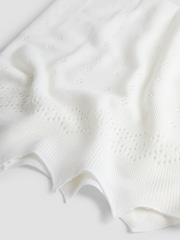 JoJo Maman Bébé White Traditional Newborn Shawl - Image 4 of 5