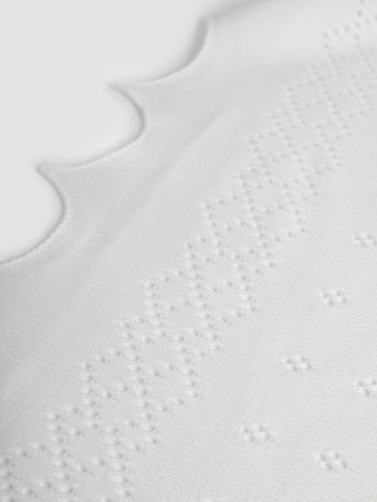 JoJo Maman Bébé White Traditional Newborn Shawl - Image 5 of 5