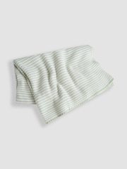 JoJo Maman Bébé Sage Knitted Stripe Blanket - Image 2 of 4