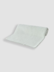 JoJo Maman Bébé Sage Knitted Stripe Blanket - Image 4 of 4
