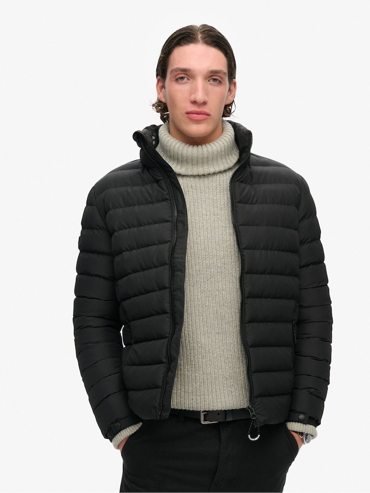Superdry Black Fuji Printed Padded Jacket - Image 1 of 3