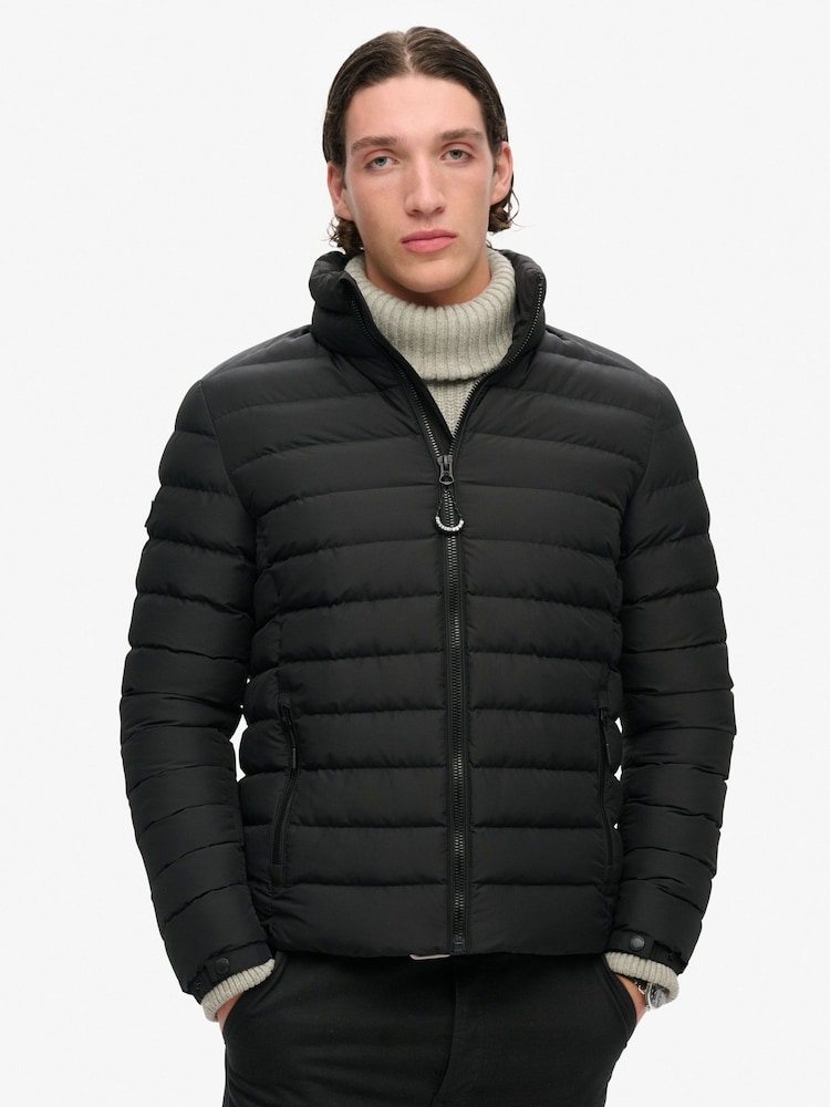 Superdry Black Fuji Printed Padded Jacket - Image 2 of 3