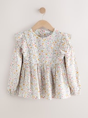 Multi Pink Ditsy Long Sleeve Blouse (3-16yrs) - Image 5 of 9