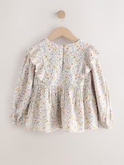 Multi Pink Ditsy Long Sleeve Blouse (3-16yrs) - Image 6 of 9