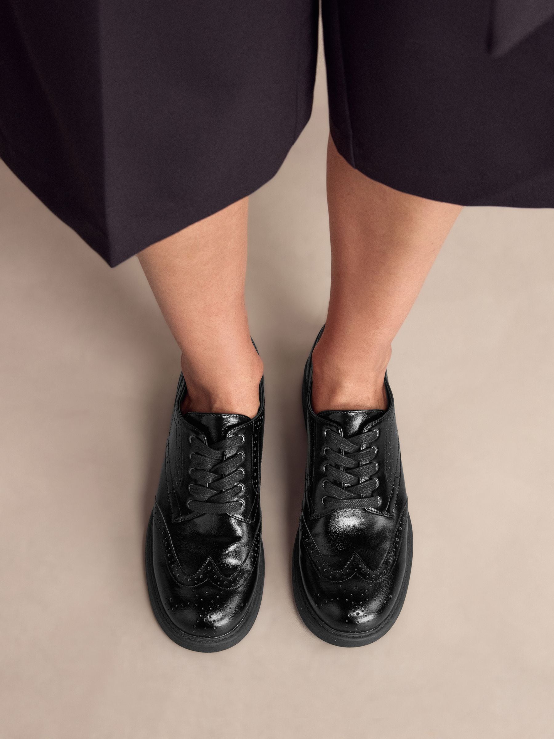 Buy Black Forever Comfort® Chunky Brogue Lace Up Shoes from Next USA