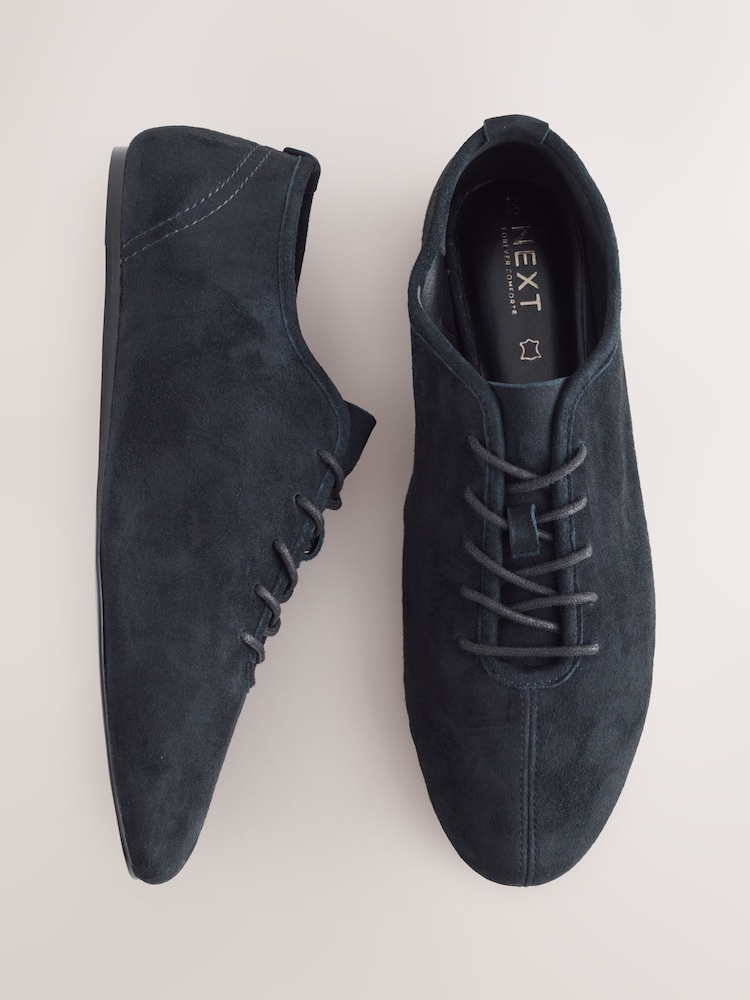 Black Forever Comfort® Premium Leather Soft Lace-Up Shoes - Image 1 of 5