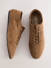 Tan Brown Forever Comfort® Premium Leather Soft Lace-Up Shoes - Image 1 of 8