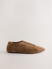 Tan Brown Forever Comfort® Premium Leather Soft Lace-Up Shoes - Image 3 of 8