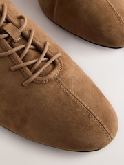 Tan Brown Forever Comfort® Premium Leather Soft Lace-Up Shoes - Image 4 of 8