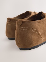Tan Brown Forever Comfort® Premium Leather Soft Lace-Up Shoes - Image 5 of 8
