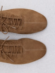 Tan Brown Forever Comfort® Premium Leather Soft Lace-Up Shoes - Image 6 of 8
