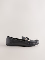 Negro - Forever Comfort® Leather Trim Driver Loafers - Imagen 1 de 6