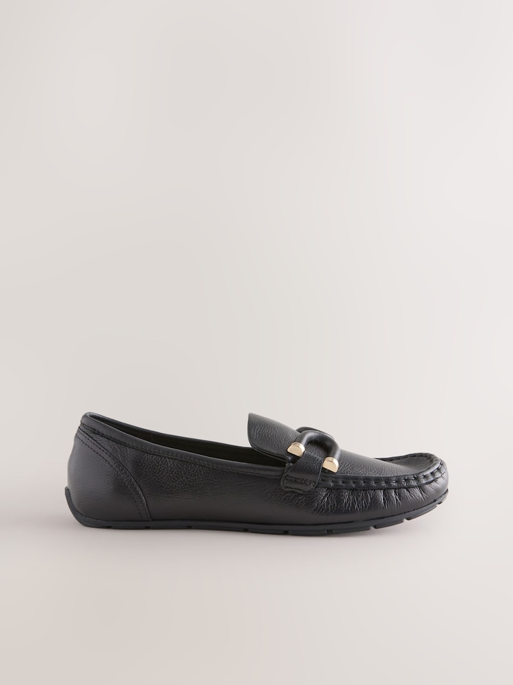 Negro - Forever Comfort® Leather Trim Driver Loafers - Imagen 1 de 6