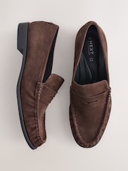 Čokoladno rjav semiš - Forever Comfort® Premium Leather With Motionflex Ruched Loafers - Slika 1 iz 5