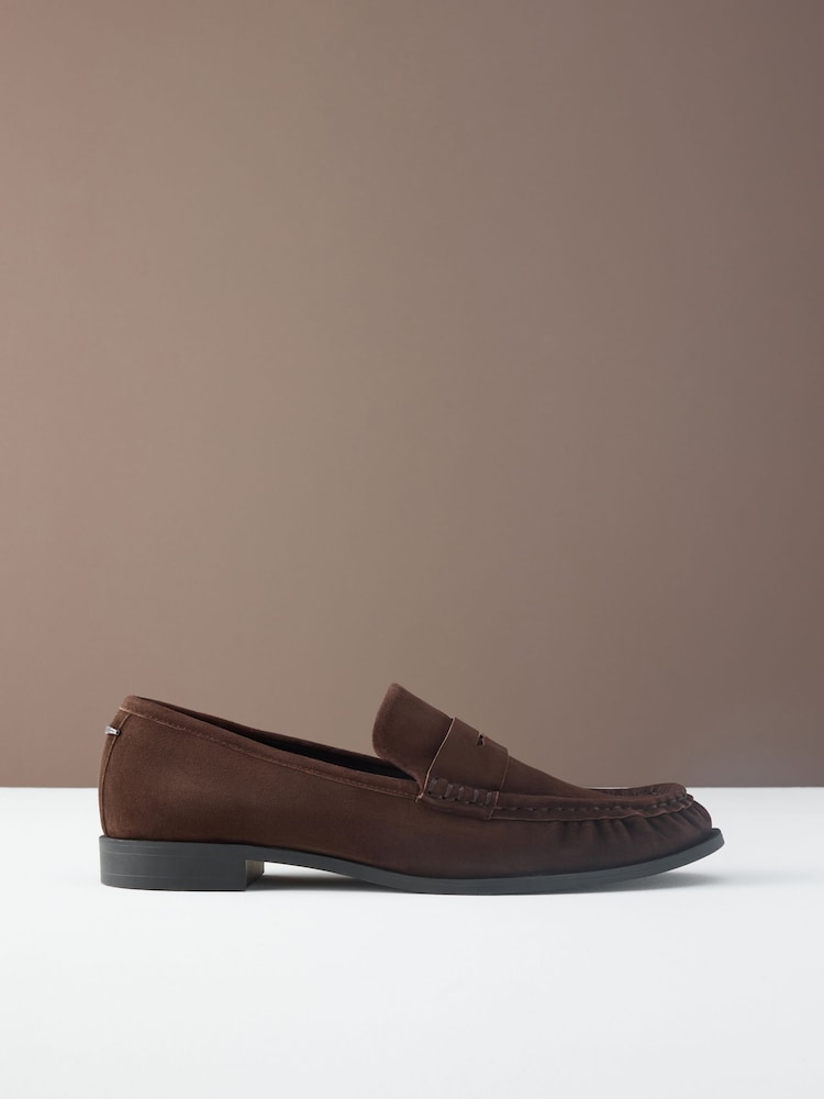 شمواه لون بني داكن - Forever Comfort® Premium Leather With Motionflex Ruched Loafers - صورة 1 من 12 شمواه لون بني داكن - Forever Comfort® Premium Leather With Motionflex Ruched Loafers - صورة 1 من 12
