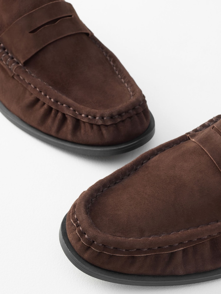 Buy Chocolate Brown Suede Forever Comfort® Premium Leather  display picture 1
