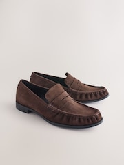 Čokoladno rjav semiš - Forever Comfort® Premium Leather With Motionflex Ruched Loafers - Slika 2 iz 5