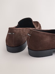 Čokoladno rjav semiš - Forever Comfort® Premium Leather With Motionflex Ruched Loafers - Slika 4 iz 5