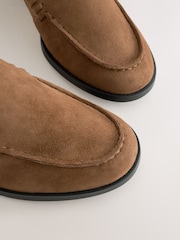 Tan Brown Forever Comfort® Leather Round Toe Clean Loafers - Image 10 of 11