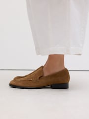 Tan Brown Forever Comfort® Leather Round Toe Clean Loafers - Image 4 of 11