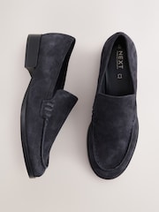 Navy Forever Comfort® Leather Round Toe Clean Loafers - Image 1 of 11