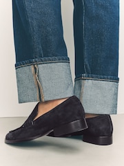 Navy Forever Comfort® Leather Round Toe Clean Loafers - Image 7 of 11