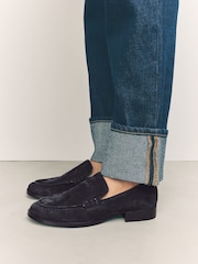 Navy Forever Comfort® Leather Round Toe Clean Loafers - Image 8 of 11