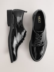 Black Forever Comfort® Patent Almond Toe Lace-Up Shoes - Image 1 of 5
