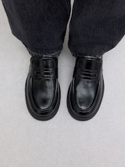 Black Forever Comfort® Round Toe Chunky Platform Loafers - Image 1 of 10