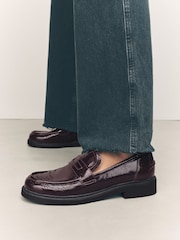 Berry Red - Forever Comfort® Round Toe Chunky Platform Loafers - Imagem 3 de 11