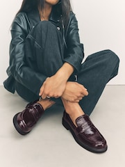 Berry Red - Forever Comfort® Round Toe Chunky Platform Loafers - Imagem 6 de 11