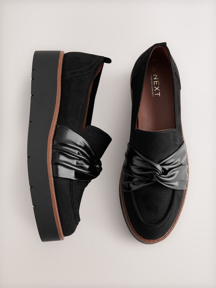 Black Forever Comfort® Chunky Twist Loafers - Image 1 of 9 Black Forever Comfort® Chunky Twist Loafers - Image 1 of 9