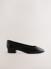 Black Forever Comfort® Premium Leather With Motionflex Low Block Round Toe Ballerina - Image 2 of 5