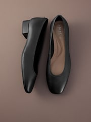 Black Forever Comfort® Premium Leather With Motionflex Low Block Round Toe Ballerina - Image 7 of 9