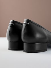 Black Forever Comfort® Premium Leather With Motionflex Low Block Round Toe Ballerina - Image 9 of 9