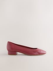 Red Forever Comfort® Premium Leather With Motionflex Low Block Round Toe Ballerina - Image 1 of 6