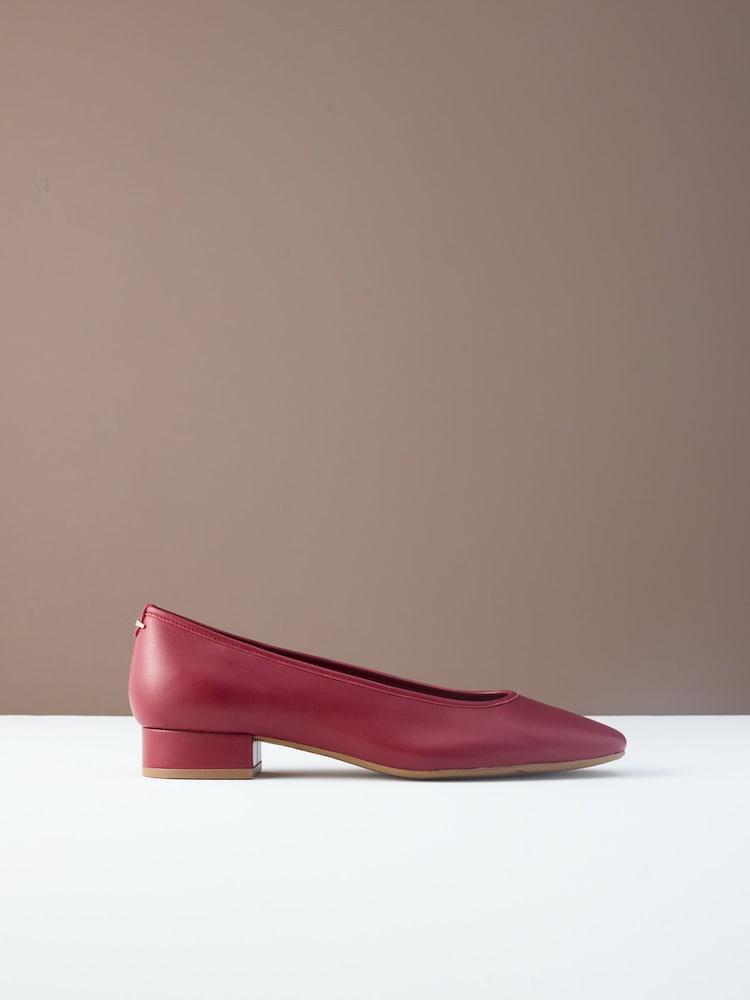 Red Forever Comfort® Premium Leather With Motionflex Low Block Round Toe Ballerina - Image 1 of 11 Red Forever Comfort® Premium Leather With Motionflex Low Block Round Toe Ballerina - Image 1 of 11