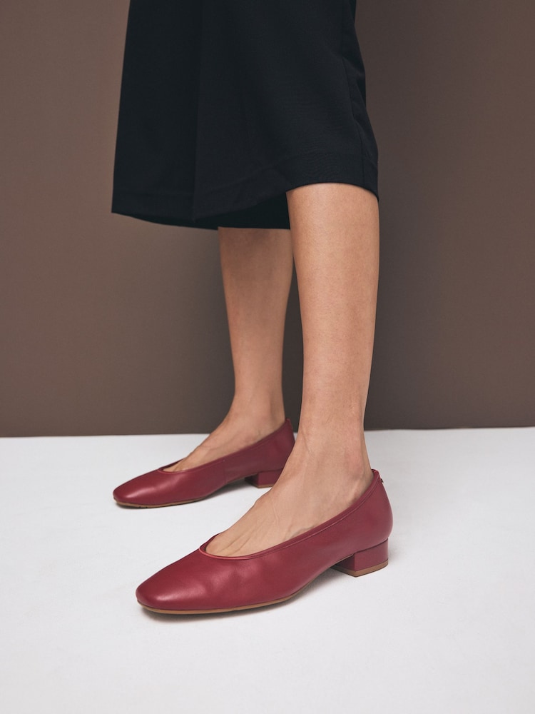 Red Forever Comfort® Premium Leather With Motionflex Low Block Round Toe Ballerina - Image 2 of 11 Red Forever Comfort® Premium Leather With Motionflex Low Block Round Toe Ballerina - Image 2 of 11