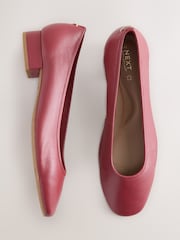 Red Forever Comfort® Premium Leather With Motionflex Low Block Round Toe Ballerina - Image 3 of 6