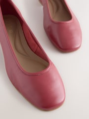 Red Forever Comfort® Premium Leather With Motionflex Low Block Round Toe Ballerina - Image 4 of 6