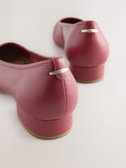 Red Forever Comfort® Premium Leather With Motionflex Low Block Round Toe Ballerina - Image 5 of 6