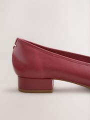 Red Forever Comfort® Premium Leather With Motionflex Low Block Round Toe Ballerina - Image 6 of 6
