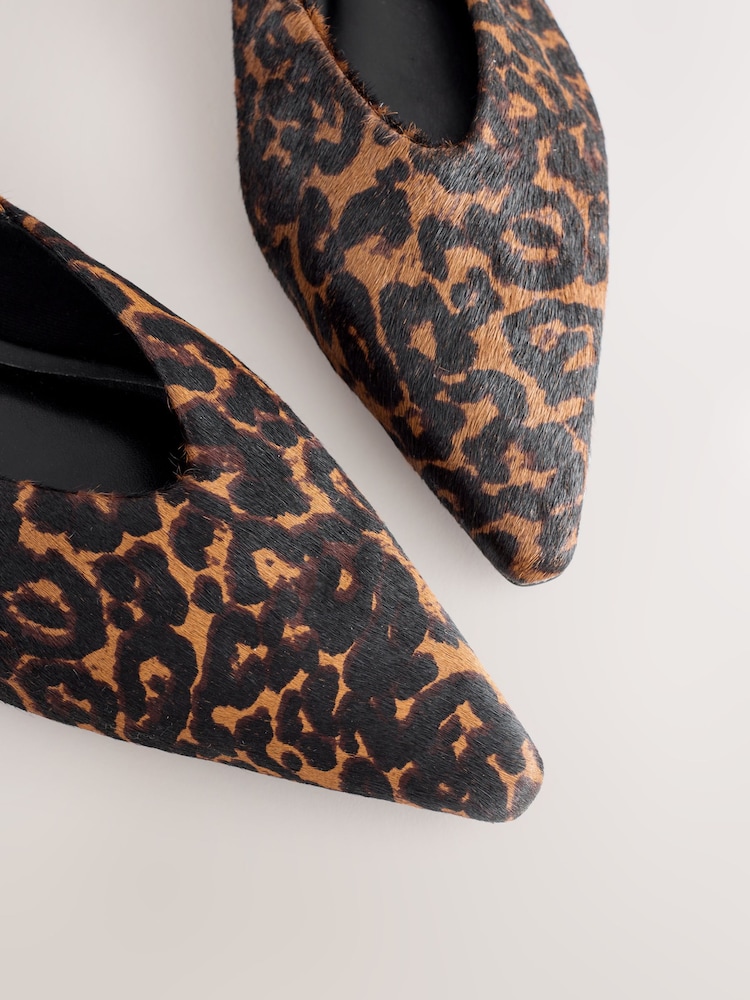 Leopard Forever Comfort® Premium Leather Pointed Toe Ballerinas - Image 5 of 5