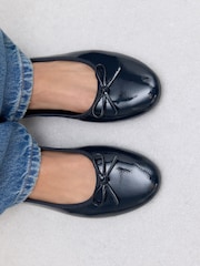 Navy Patent Standard/Wide Fit Forever Comfort® Round Toe Ballerina Shoes - Image 3 of 8